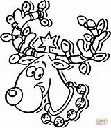 Reindeer Christmas Coloring Pages Ready Face Raindeer Rudolph Printable July Supercoloring Head Color Super Cliparts Light Colouring Print Clipart Bulb sketch template