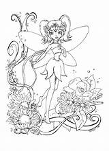 Coloring Fairy Pages Fairies Printable Adults Adult Dark Flowers Cute Colouring Flower Jadedragonne Color Deviantart Sheets Kids Disney Lineart Beautiful sketch template