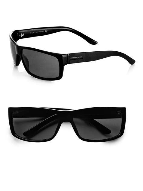 gucci rectangular sunglasses in black for men lyst