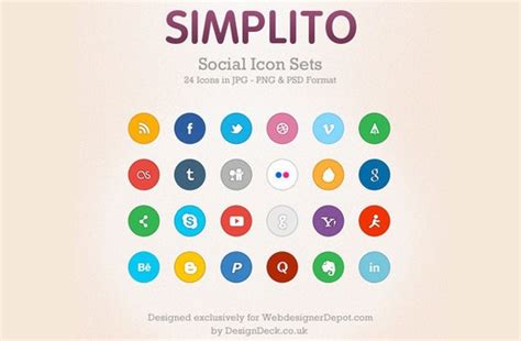 Simplito A Free Social Icon Set Social Icons Social Media Icons