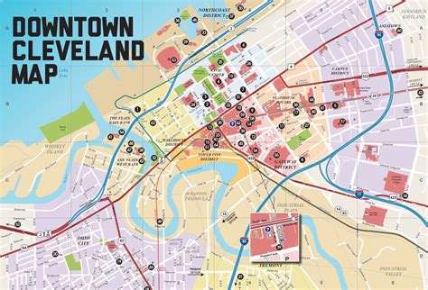 street map  downtown cleveland ohio secretmuseum
