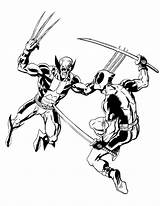 Deadpool Wolverine Vs Deathstroke Wonder Coloriages sketch template