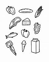 Coloring Food Pages Printable Groups Kids Healthy Items Colouring Protein Dairy Sheets Drawing Group Print Junk Color Sheet Clipart Eating sketch template