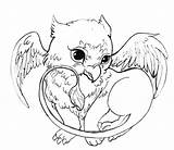 Coloring Pages Dragon Cute Baby Creatures Griffin Potter Harry Dragons Drawing Hippogriff Fantasy Color Printable Animal Mythical Colouring Print Gryphon sketch template
