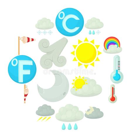 cartoon weather symbols stock illustrations  cartoon weather