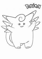 Pokemon Pages Coloring Clefable Printable Kids sketch template