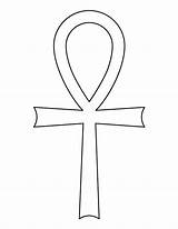 Ankh Egyptian Template Stencil Tattoo Templates Symbols Egypt Printable Stencils Coloring Ancient Pages Symbol Outline Cross Crafts Patterns Open Drawing sketch template