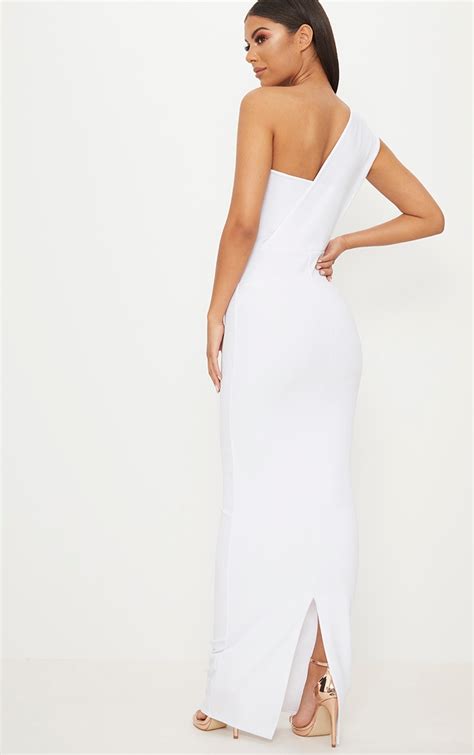 white one shoulder maxi dress dresses prettylittlething