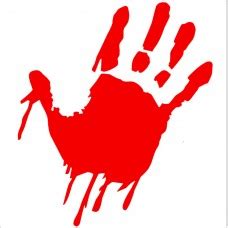 bloody hand design red blood soaked cut vinyl sticker zombiekiller