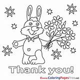 Thank Coloring Kids Pages Bunny Flowers Color Printable Sheet Title Getdrawings Getcolorings sketch template