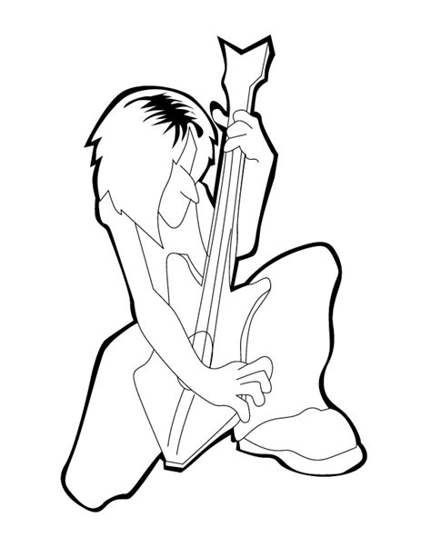 guitar player colouring pages page  clipartsco