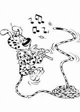 Marsupilami Coloring Pages Eugene Flute Kids Playing Were Jeep Fictional Species Created Comic Book sketch template