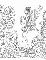 Adulte Colorier Fée Fleurs Artherapie Fee Coloriages Dessus Princesse sketch template