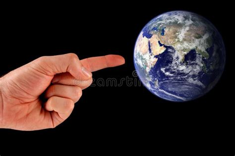 pointing  earth stock image image  blue earth globe