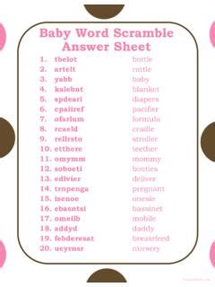 baby word scramble answer sheet baby word scramble answer sheetpdf