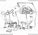 Dumpster Line Illustration Businessman Tossing Waste Into Royalty Clipart Drawing Rf Toonaday Getdrawings Leishman Ron sketch template