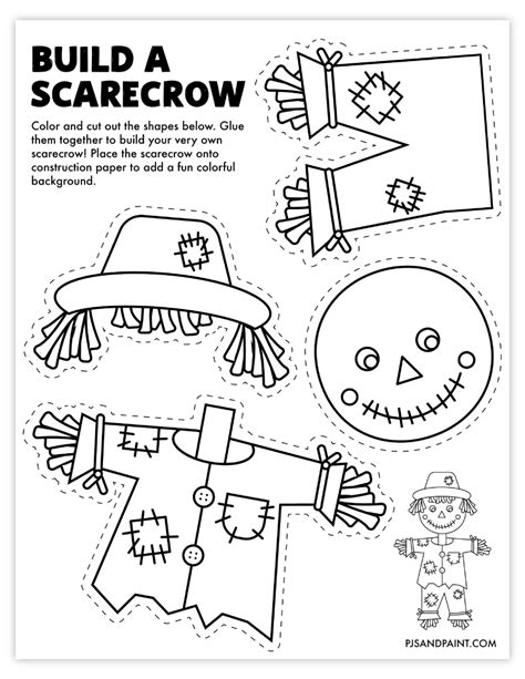 printable build  scarecrow craft  kids pjs  paint