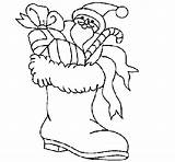 Coloring Boot Pages Santa Presents Boots Claus Christmas Coloringcrew Template sketch template