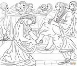 Washes Ninos Disciples Anoints Jerusalen Lava Jerusalem Bible Pintar Pés sketch template