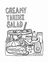 Tahini Creamy Salad sketch template