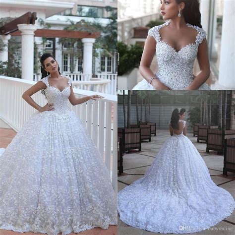 Luxury Ball Gown Illusion Back Wedding Dresses Said