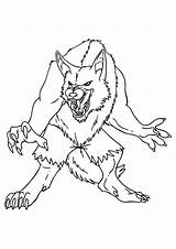 Weerwolf Gevaarlijke Ausmalbild Enge Werewolf Kleurplaten Griezels Weerwolven Q2 sketch template
