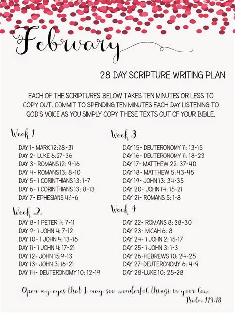 sweet blessings february scripture reading plan scripture writing