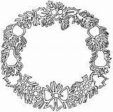 Coloriage Couronnes Guirnalda Ghirlande Corone Girlanden Wreath Navidena Paginas Preleva Megghy sketch template