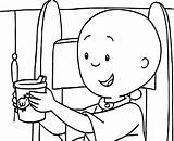 Coloring Caillou Cup Wecoloringpage Pages Beach sketch template