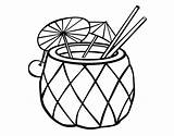 Cocktail Coloring Pineapple Coloringcrew sketch template