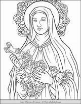 Therese Lisieux Theresa Sainte Colouring Thecatholickid Cnt sketch template