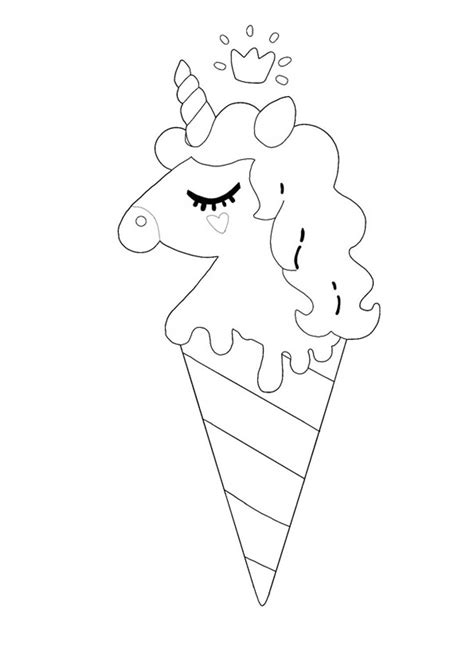 unicorn ice cream coloring pages  kids