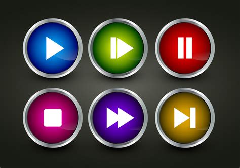play button icon vectors   vector art stock graphics