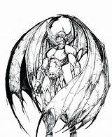 Demon Drawings Drawing Pencil Demons Warrior Angel Coloring Sketch Heaven Devil Pages Dragon Scary Insidious Female Horror Dragons Colouring Clipart sketch template