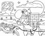 Coloring Pages Roof Advent Calendar Santa Drawing Getcolorings Getdrawings sketch template