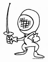 Fencing Coloring Pages Color Sheets Sports sketch template