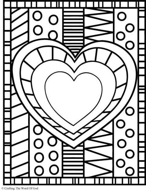 heart coloring page crafting  word  god