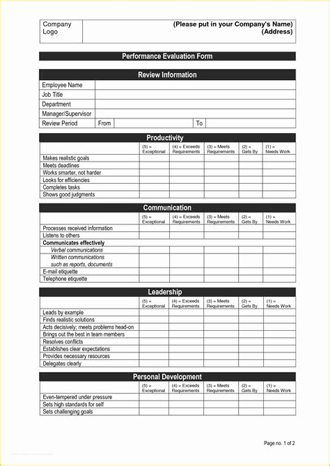 employee review template  employee performance review template