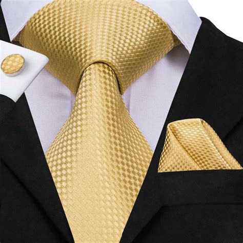 buy  tie mens silk ties classic gold solid business tie  handkerchiefs
