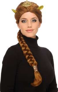 shrek princess fiona red braid tiara wig costume ru