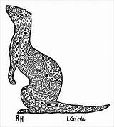 Coloring Ferret Weasel Zentangle Coloringbay Artpal Motives sketch template