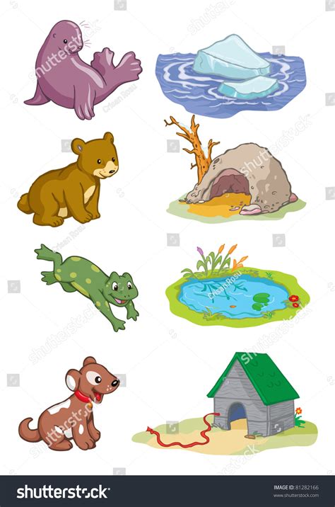 vector illustration animals habitat cartoon concept stock vector