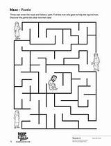 Samaritan Parable Maze Puzzle Nsumckids Parables Godly Jesus sketch template