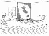 Grafische Binnenlandse Badkamers Zwarte Witte Schets Banheiro Banheira Buzzfeed sketch template