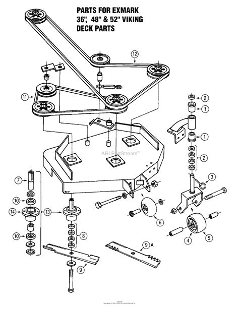 oregon exmark parts diagram  exmark    viking deck parts