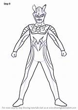 Ultraman Zero Mewarnai Coloringhome Sketsa Taro Lukisan Ginga Drawingtutorials101 sketch template