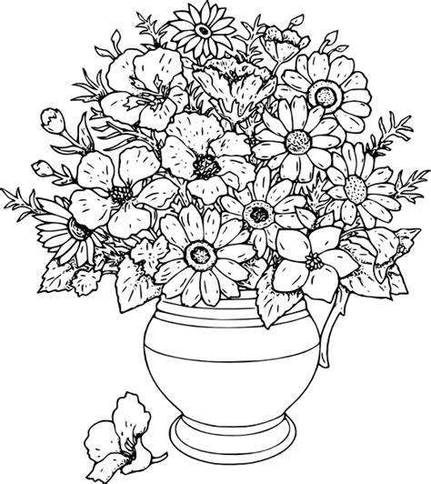 flower vase coloring pages top coloring pages