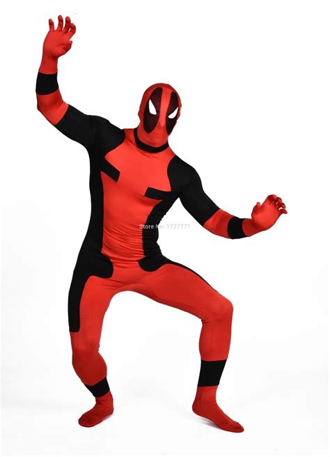 Dp914 Black And Red Tights Unisex Cheap Deadpool Fetish Zentai Suits