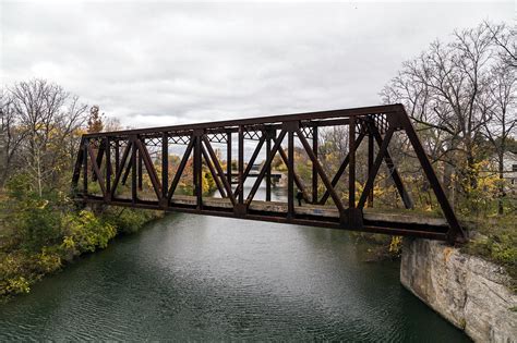 beautiful  csx railway bridge traverses  erie