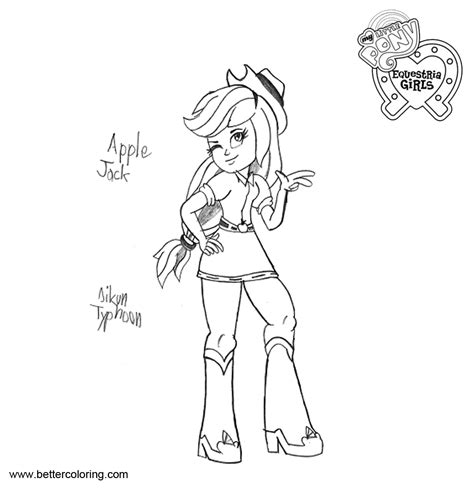 applejack    pony equestria girls coloring pages